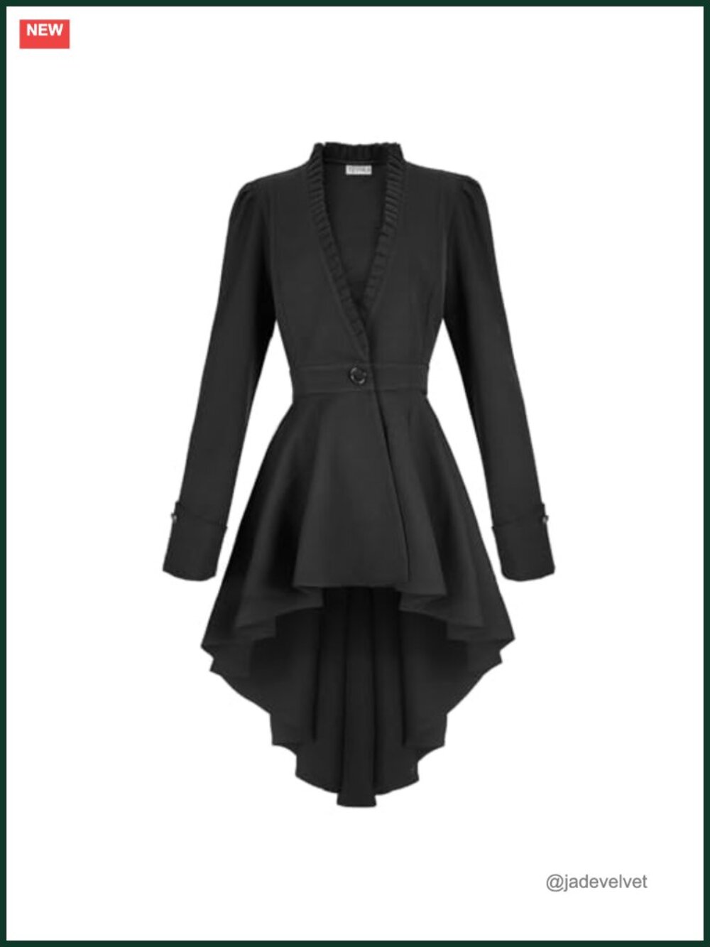 Steampunk Victorian Tailcoat Jacket Ruffled High Low Cosplay Costume